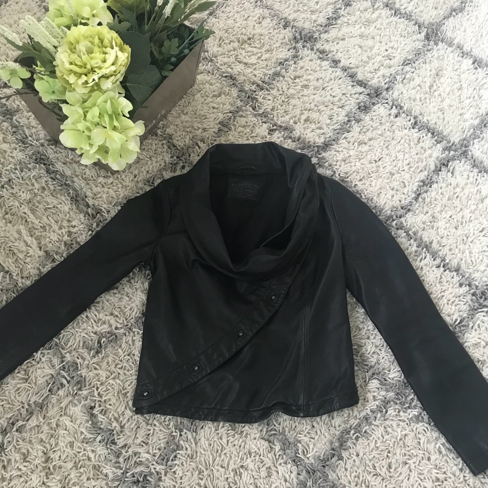 Allsaints 100% leather jacket size sm/m